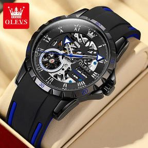 OLEVS Relógio Masculino Original Automático a Prova D'água Emborrachado 9915 43mm