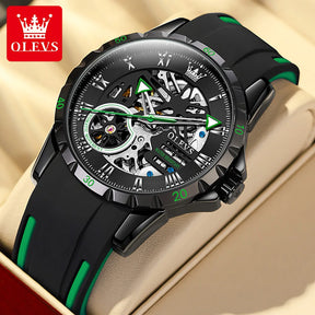 OLEVS Relógio Masculino Original Automático a Prova D'água Emborrachado 9915 43mm