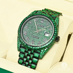 Relógio Rolex Datejust 41mm - Black & Green Emerald - Acompanha Caixa e Certificado