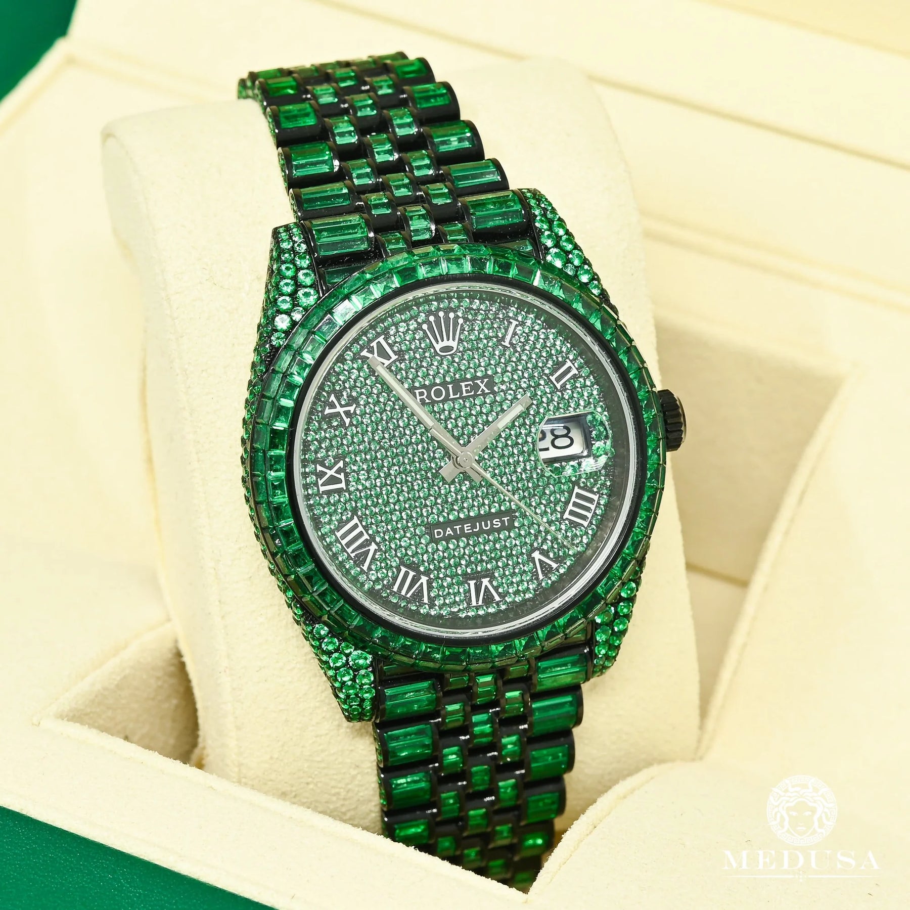 Relógio Rolex Datejust 41mm - Black & Green Emerald - Acompanha Caixa e Certificado